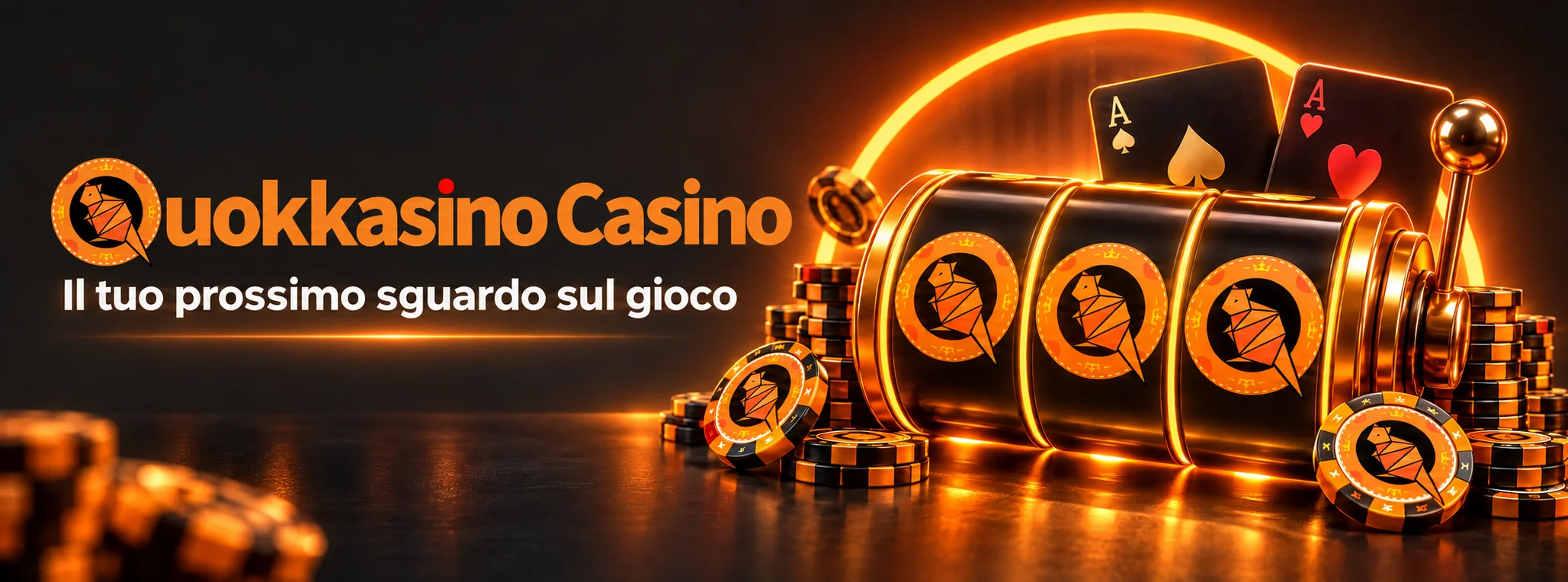 Quokkasino Casino, illustrazione con quokka nei colori arancione e giallo